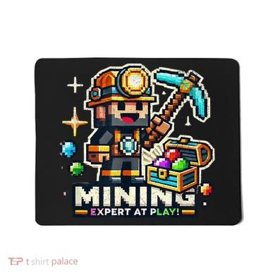 Mining Expert At Play! Pixelated Miner Mousepad