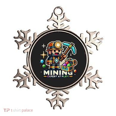 Mining Expert At Play! Pixelated Miner Ornament