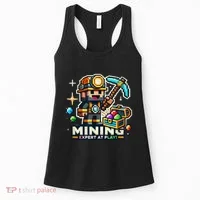 Mining Expert At Play! Pixelated Miner Women's Tank Top thumb 0