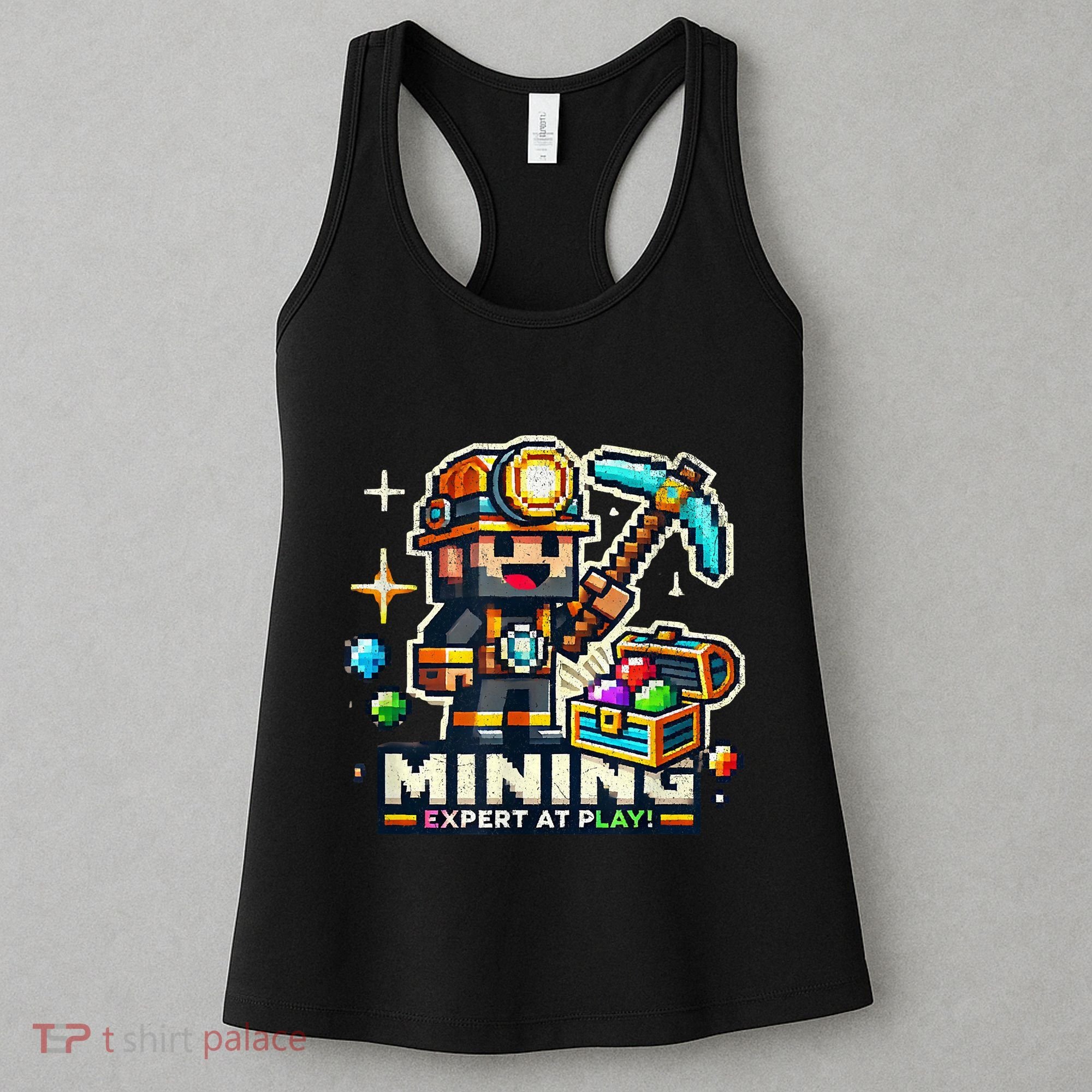 Mining Expert At Play! Pixelated Miner Women's Tank Top