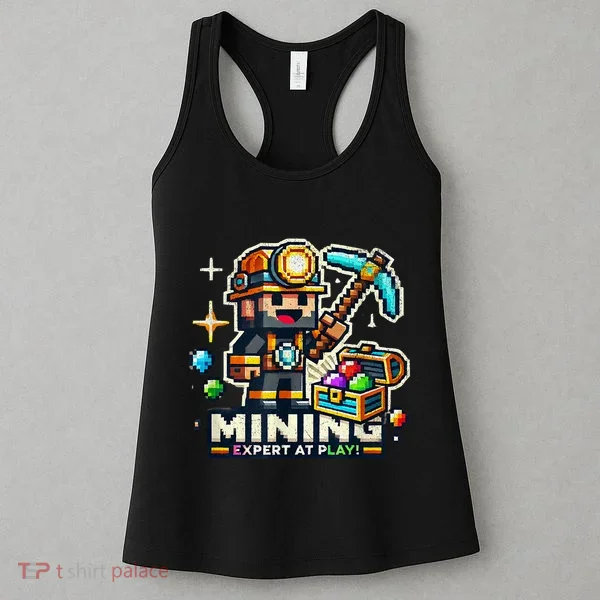 Mining Expert At Play! Pixelated Miner Women's Tank Top