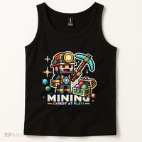 Mining Expert At Play! Pixelated Miner Tank Top thumb 2