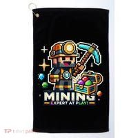 Mining Expert At Play! Pixelated Miner Golf Towel thumb 0