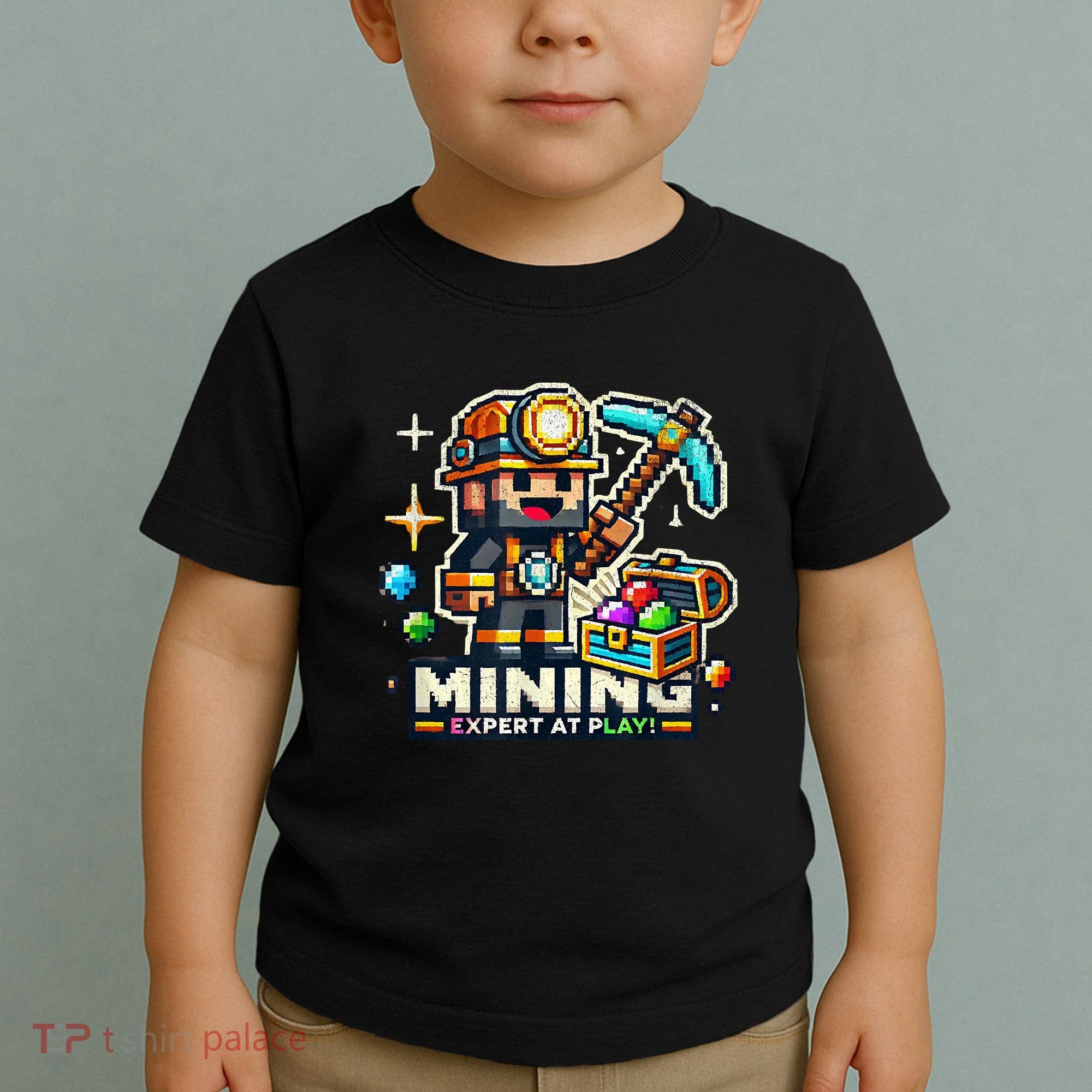 Mining Expert At Play! Pixelated Miner Toddler T-Shirt