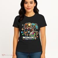 Mining Expert At Play! Pixelated Miner Women's T-Shirt thumb 4