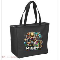 Mining Expert At Play! Pixelated Miner Tote Bag thumb 2