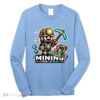 Mining Expert At Play! Pixelated Miner Long Sleeve Shirt thumb 0