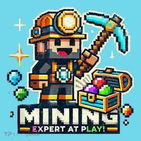 Mining Expert At Play! Pixelated Miner Long Sleeve Shirt thumb 2