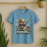 Mining Expert At Play! Pixelated Miner T-Shirt thumb 2