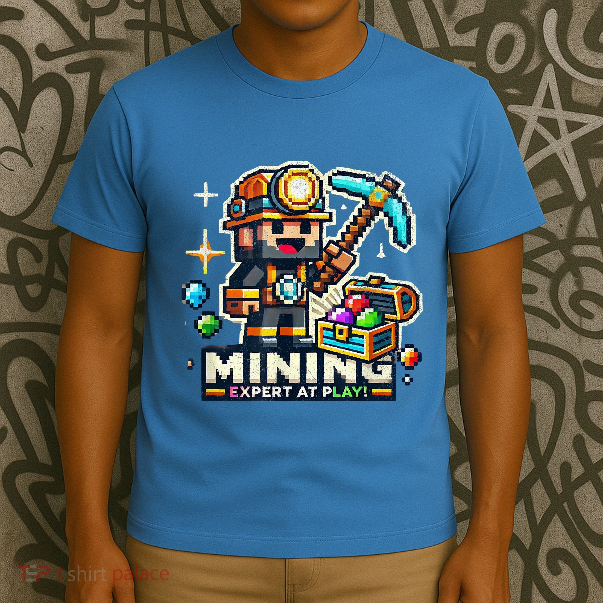 Mining Expert At Play! Pixelated Miner T-Shirt
