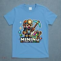 Mining Expert At Play! Pixelated Miner T-Shirt thumb 4
