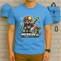 Mining Expert At Play! Pixelated Miner T-Shirt thumb 5