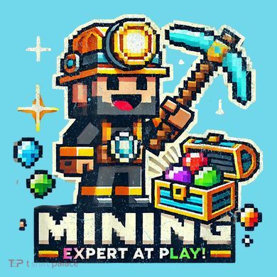 Mining Expert At Play! Pixelated Miner T-Shirt