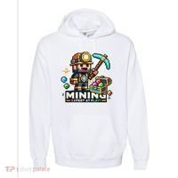Mining Expert At Play! Pixelated Miner Comfort Colors Garment-Dyed Hooded Sweatshirt thumb 0