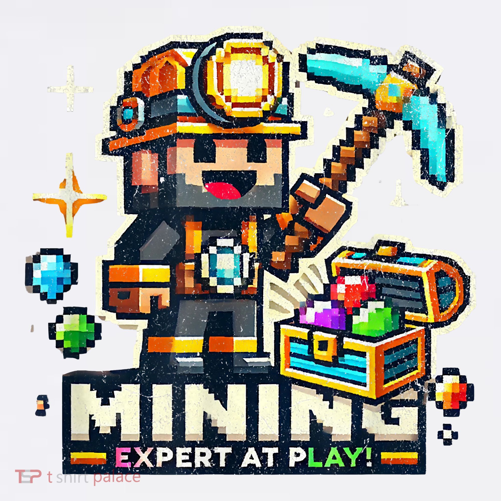 Mining Expert At Play! Pixelated Miner Comfort Colors Garment-Dyed Hooded Sweatshirt