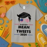 Mean Tweets 2024 Pro Trump Kids T-Shirt thumb 3