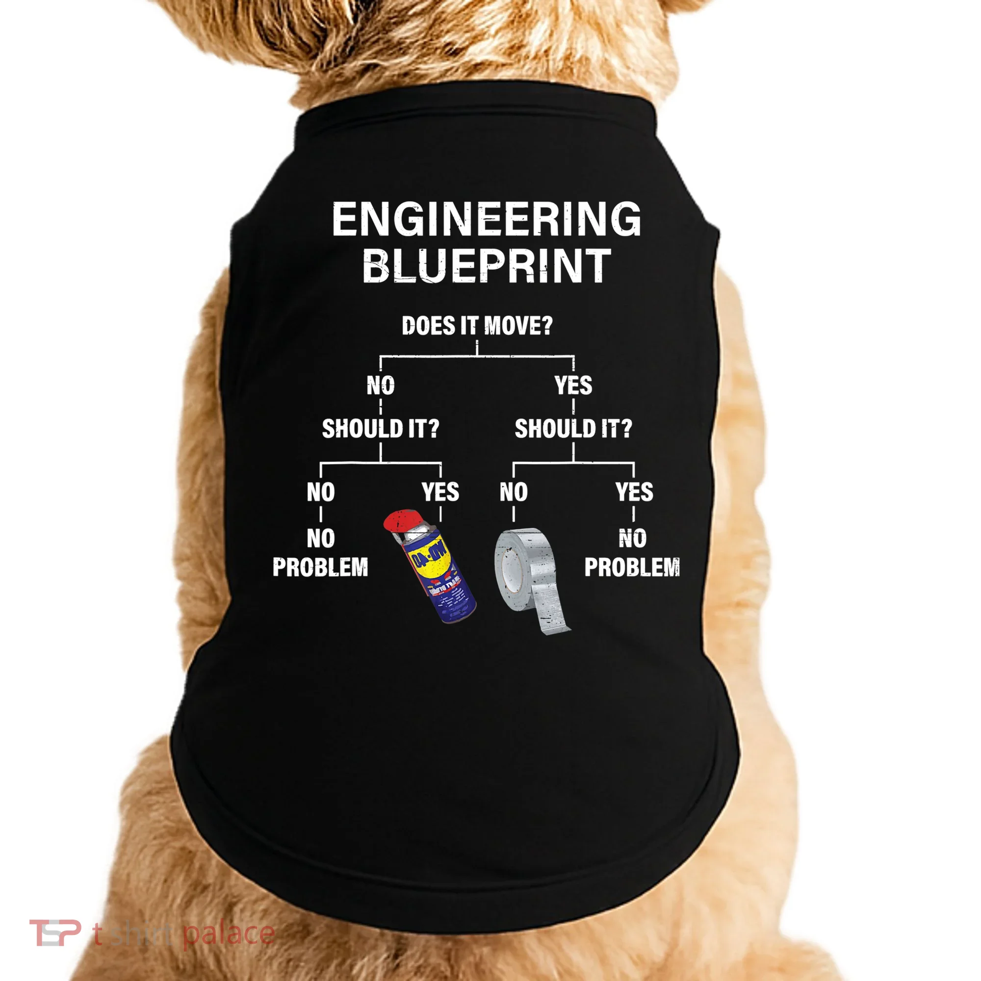My Engineering Blueprint Funny Engineer TShirt Doggie Tank