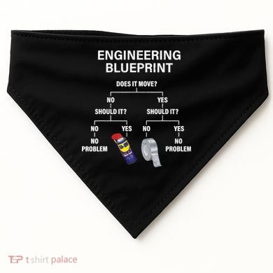 My Engineering Blueprint Funny Engineer TShirt USA-Made Doggie Bandana