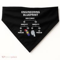My Engineering Blueprint Funny Engineer TShirt USA-Made Doggie Bandana thumb 0
