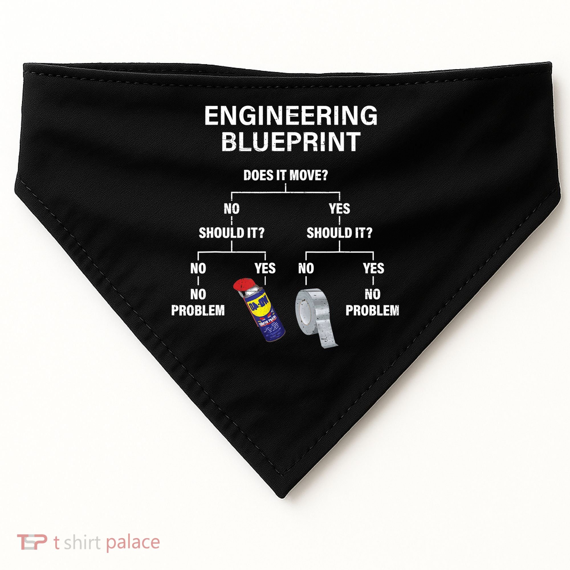 My Engineering Blueprint Funny Engineer TShirt USA-Made Doggie Bandana
