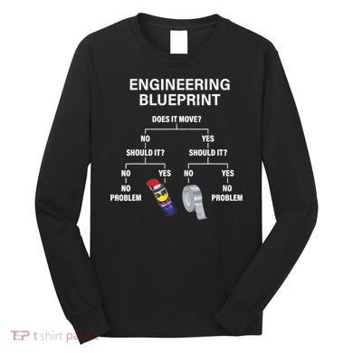 My Engineering Blueprint Funny Engineer TShirt Long Sleeve Shirt