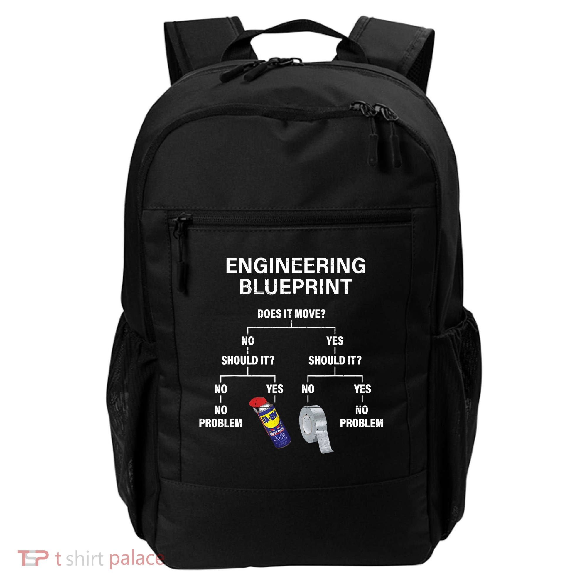 My Engineering Blueprint Funny Engineer TShirt Backpack