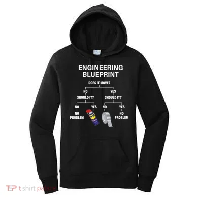 My Engineering Blueprint Funny Engineer TShirt Women's Hoodie
