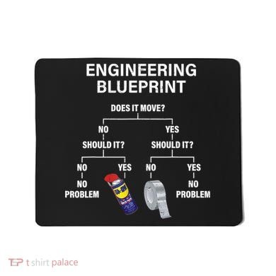 My Engineering Blueprint Funny Engineer TShirt Mousepad