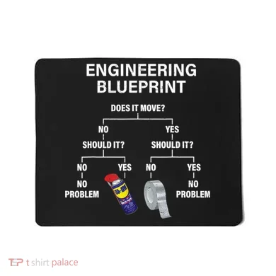 My Engineering Blueprint Funny Engineer TShirt Mousepad
