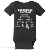 My Engineering Blueprint Funny Engineer TShirt Baby Bodysuit thumb 0