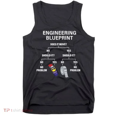 My Engineering Blueprint Funny Engineer TShirt Tank Top