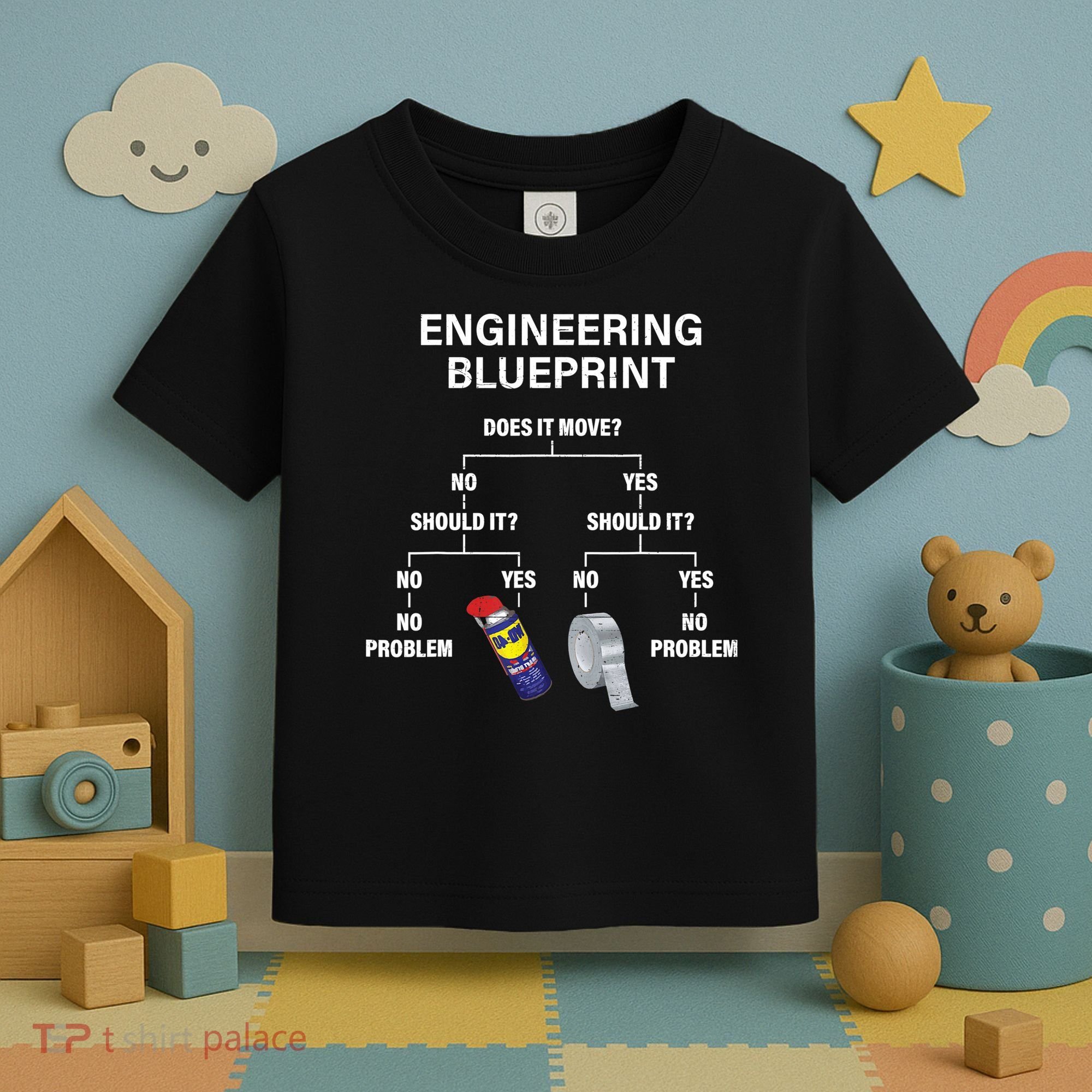 My Engineering Blueprint Funny Engineer TShirt Toddler T-Shirt
