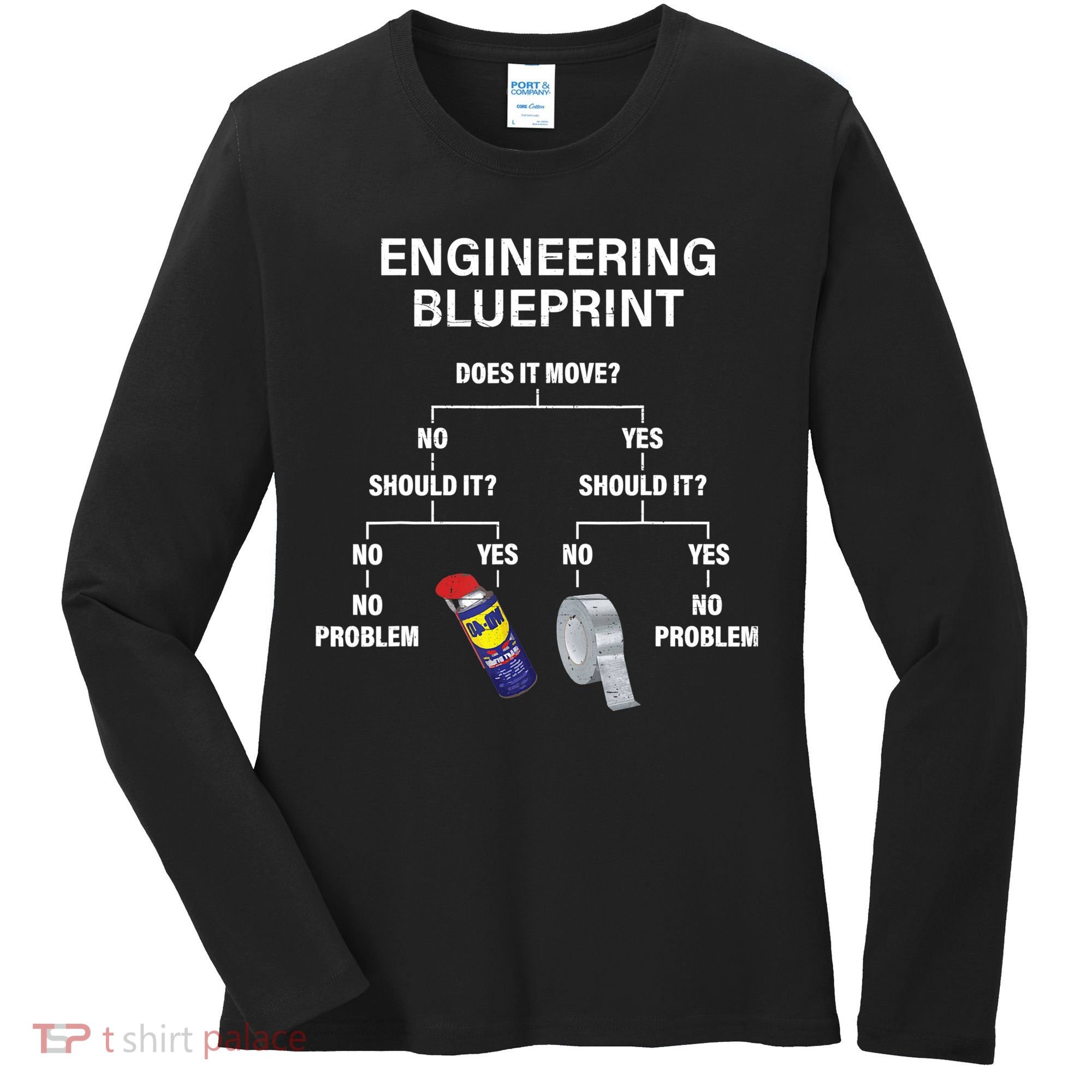 My Engineering Blueprint Funny Engineer TShirt Women's Long Sleeve Shirt