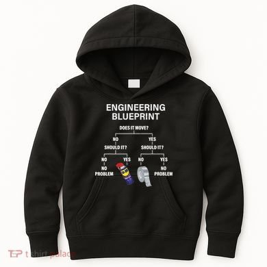 My Engineering Blueprint Funny Engineer TShirt Kids Hoodie