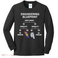 My Engineering Blueprint Funny Engineer TShirt Kids Long Sleeve Shirt thumb 0