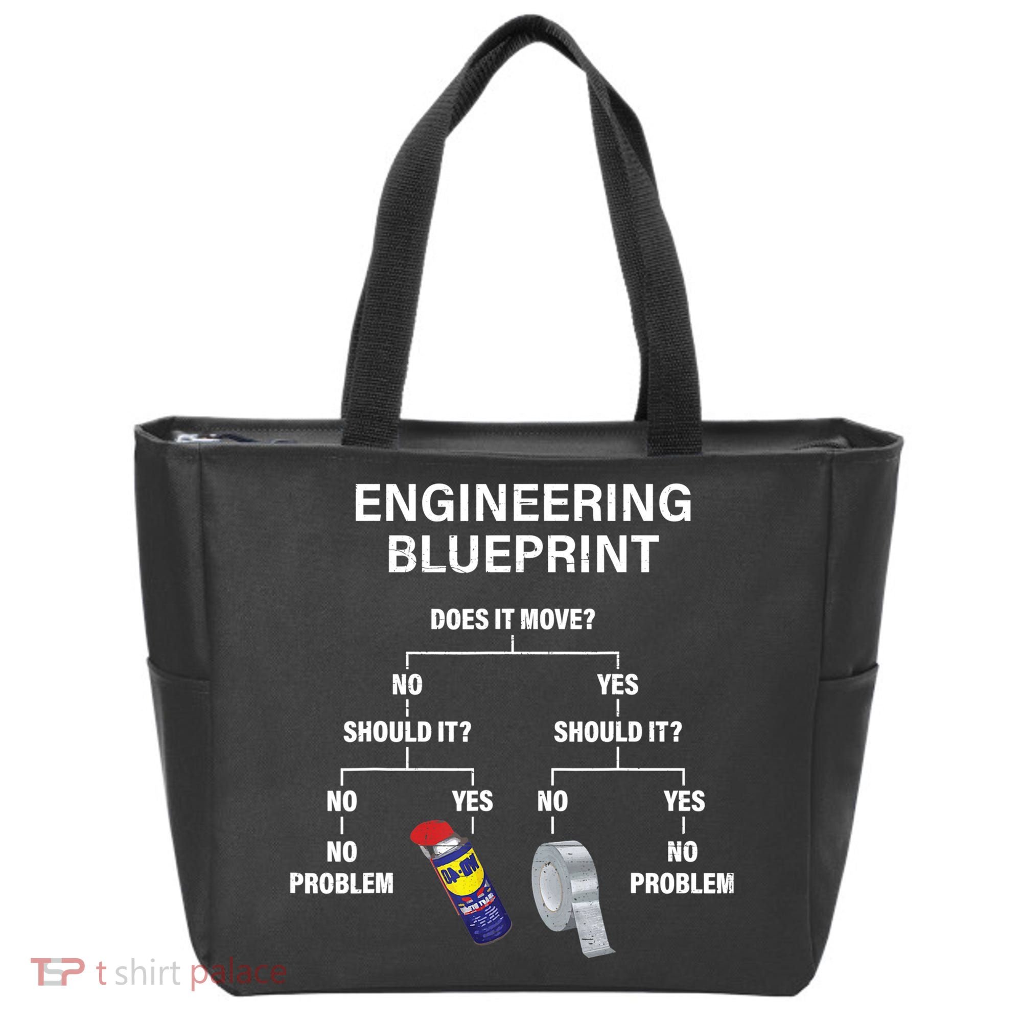 My Engineering Blueprint Funny Engineer TShirt Tote Bag
