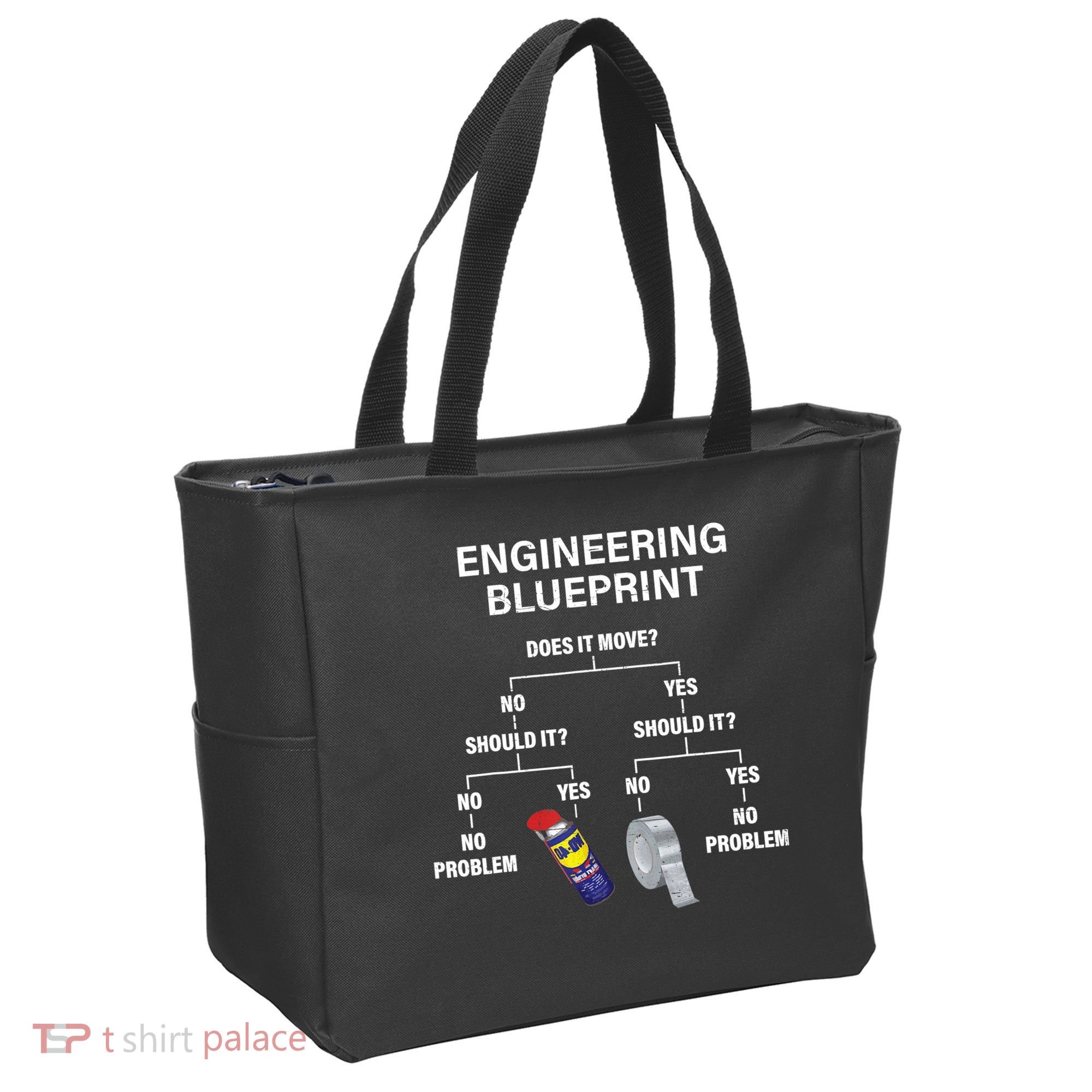 My Engineering Blueprint Funny Engineer TShirt Tote Bag
