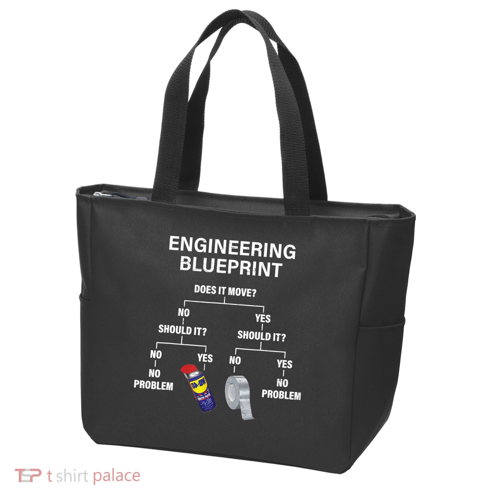My Engineering Blueprint Funny Engineer TShirt Tote Bag