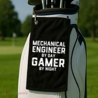 Mechanical Engineer By Day Gamer By Night Meme For Engineers Golf Towel thumb 2