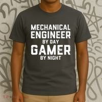 Mechanical Engineer By Day Gamer By Night Meme For Engineers T-Shirt thumb 3
