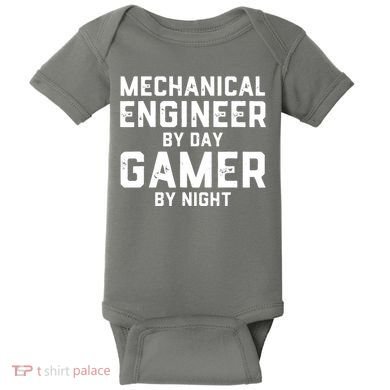 Mechanical Engineer By Day Gamer By Night Meme For Engineers Baby Bodysuit