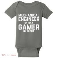 Mechanical Engineer By Day Gamer By Night Meme For Engineers Baby Bodysuit thumb 0