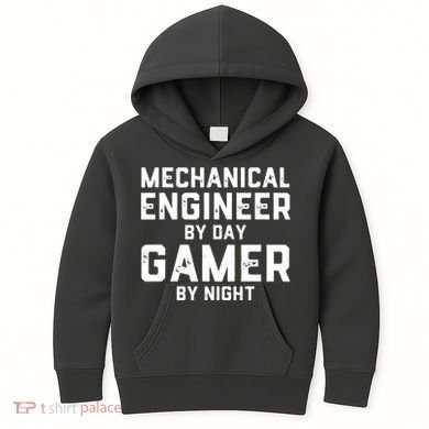 Mechanical Engineer By Day Gamer By Night Meme For Engineers Kids Hoodie