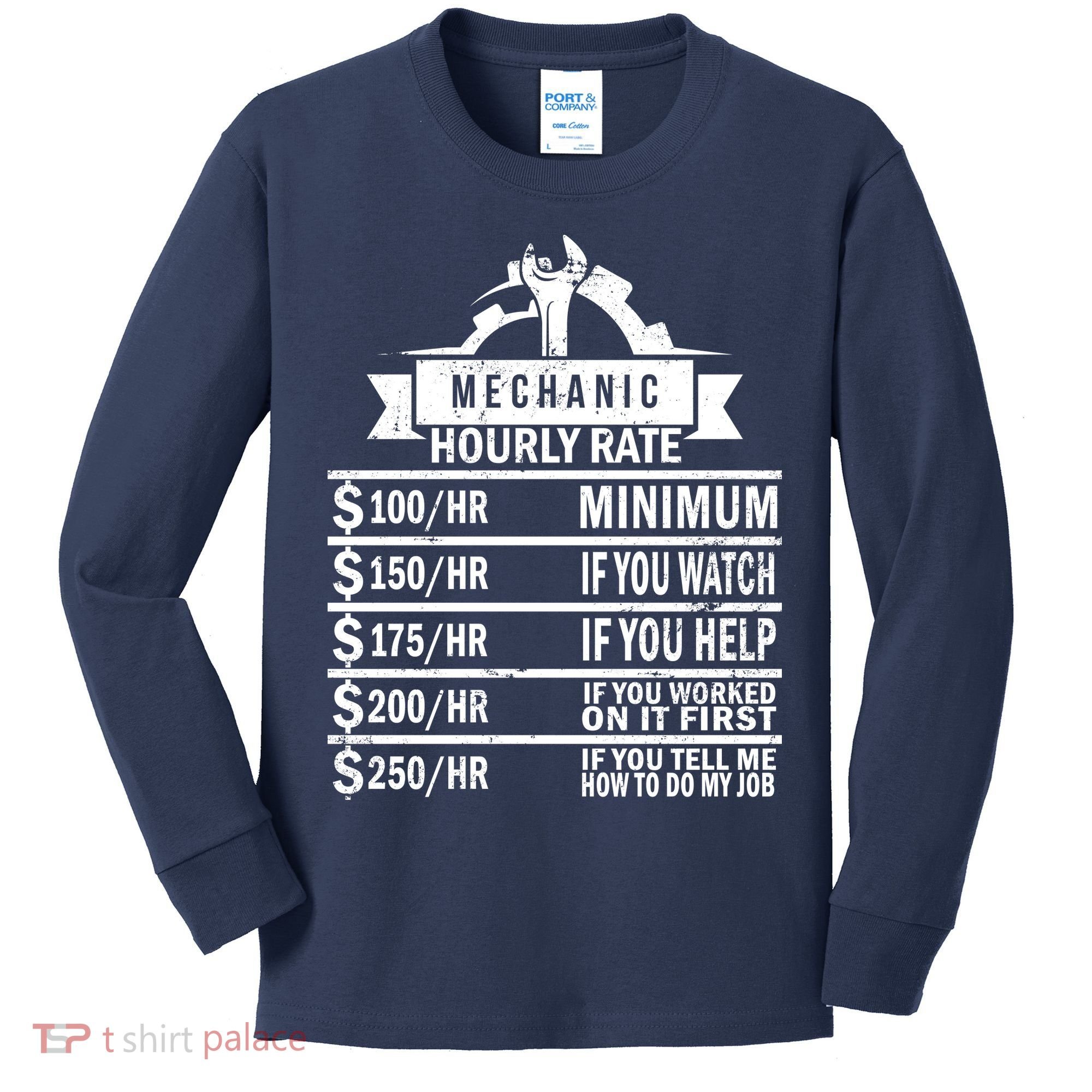 Mechanic Hourly Rate Kids Long Sleeve Shirt