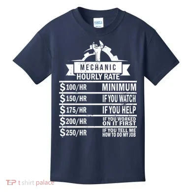 Mechanic Hourly Rate Kids T-Shirt