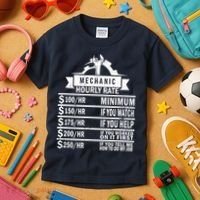 Mechanic Hourly Rate Kids T-Shirt thumb 3