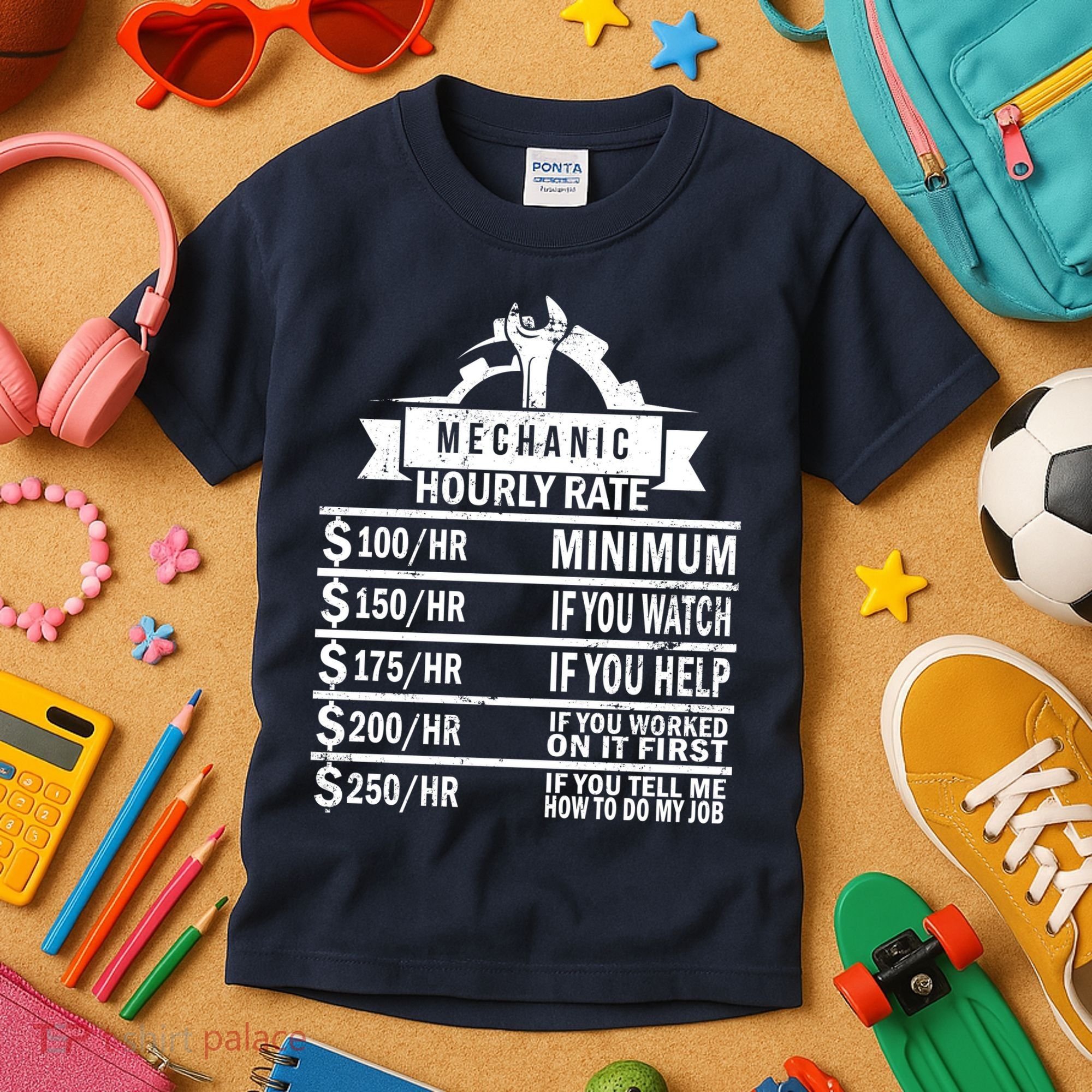 Mechanic Hourly Rate Kids T-Shirt