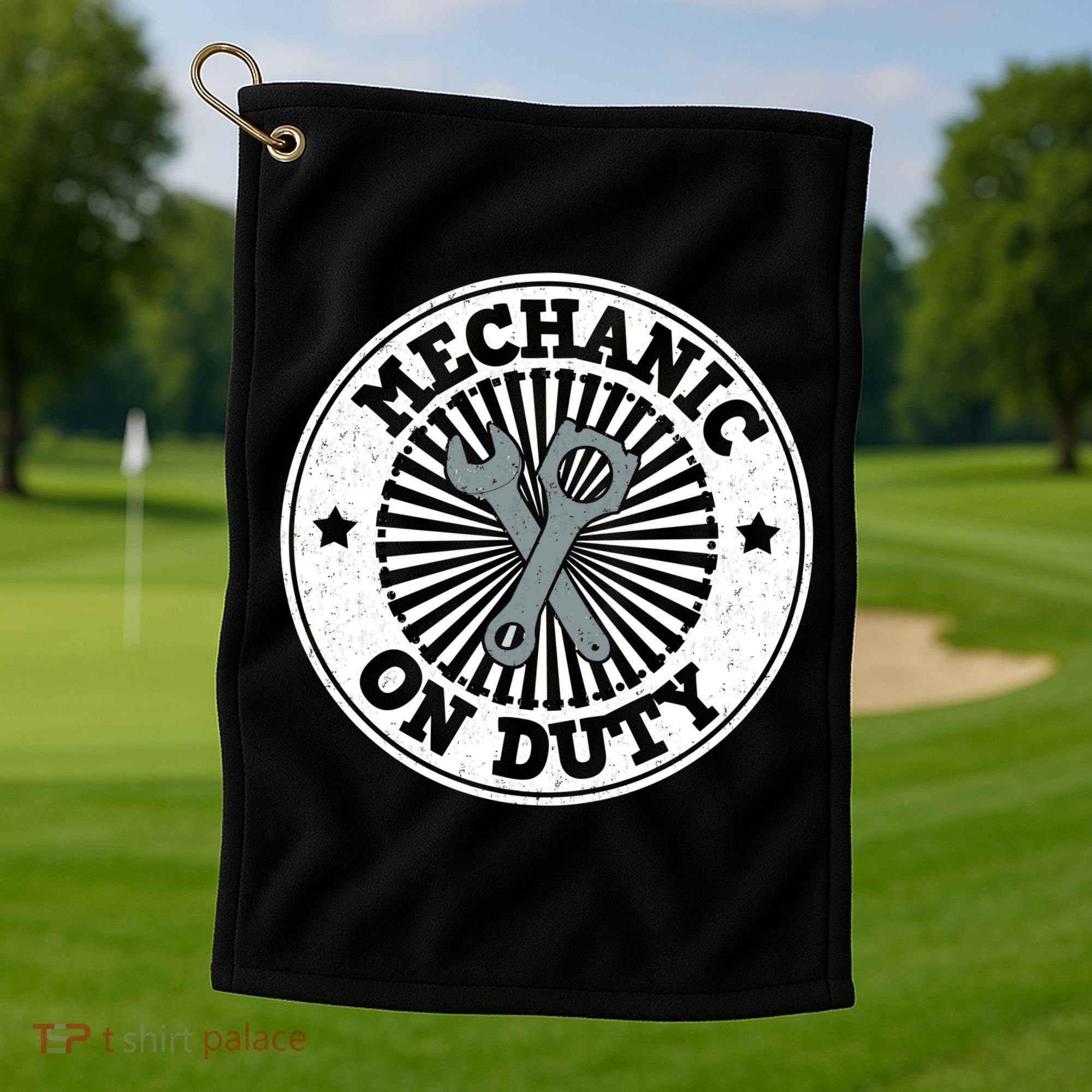 Mechanic On Duty Golf Towel