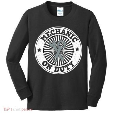 Mechanic On Duty Kids Long Sleeve Shirt