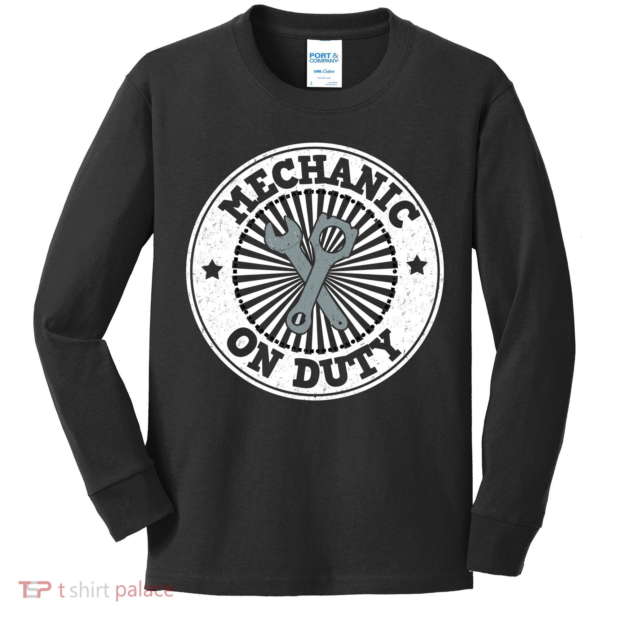 Mechanic On Duty Kids Long Sleeve Shirt